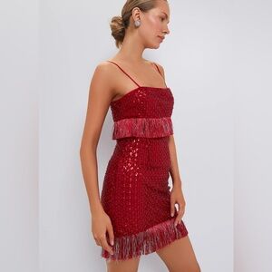 Red saylor sequin dress